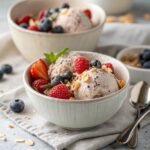 Protein ice cream bowl with fresh toppings
