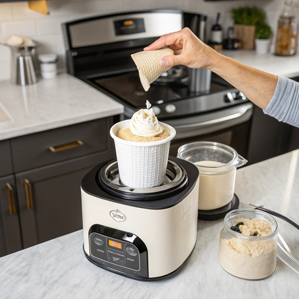 Ninja Creami spinning protein ice cream pint