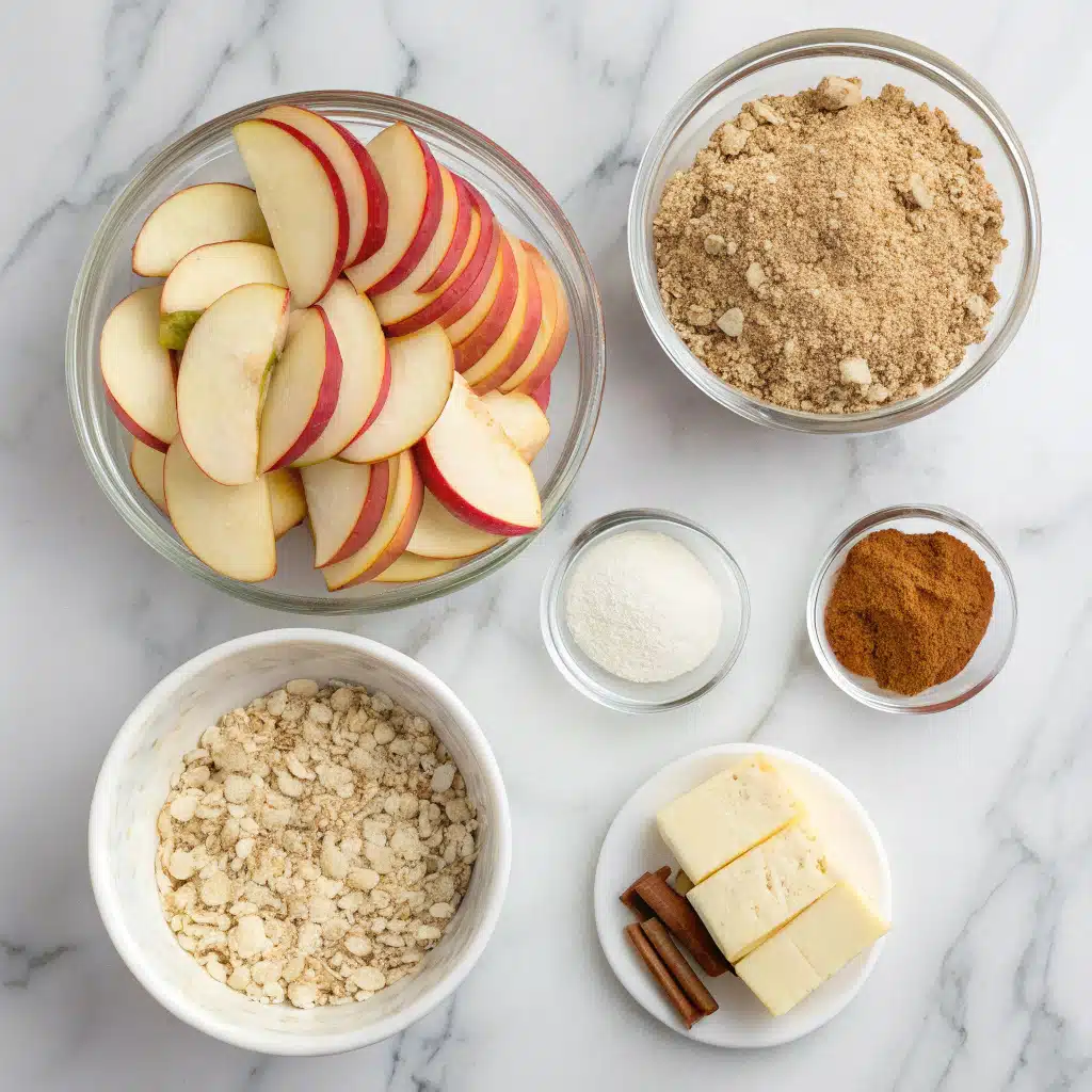 single serve apple crisp ingredients layout
