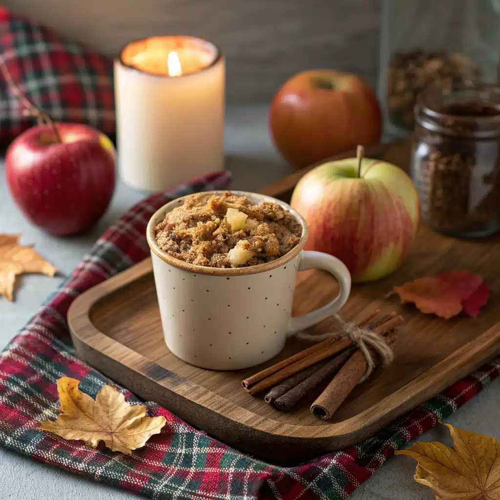 cozy fall microwave apple crisp for one
