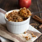 single serve microwave apple crisp with oat crumb topping