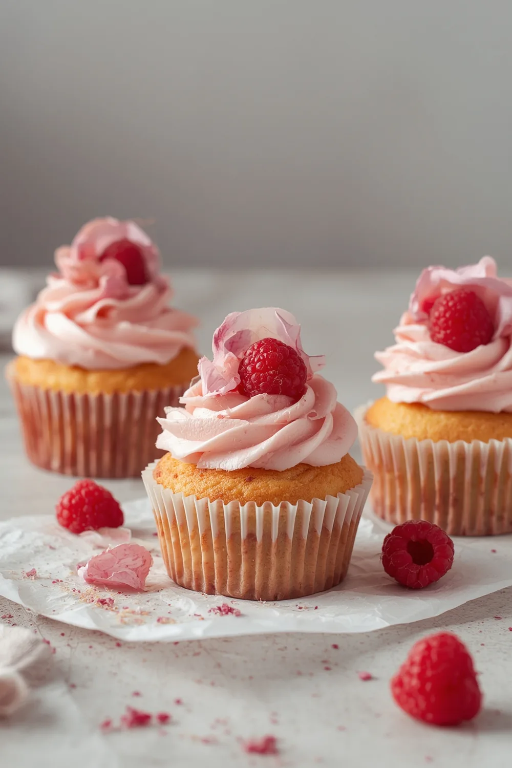Raspberry Rose Cupcakes