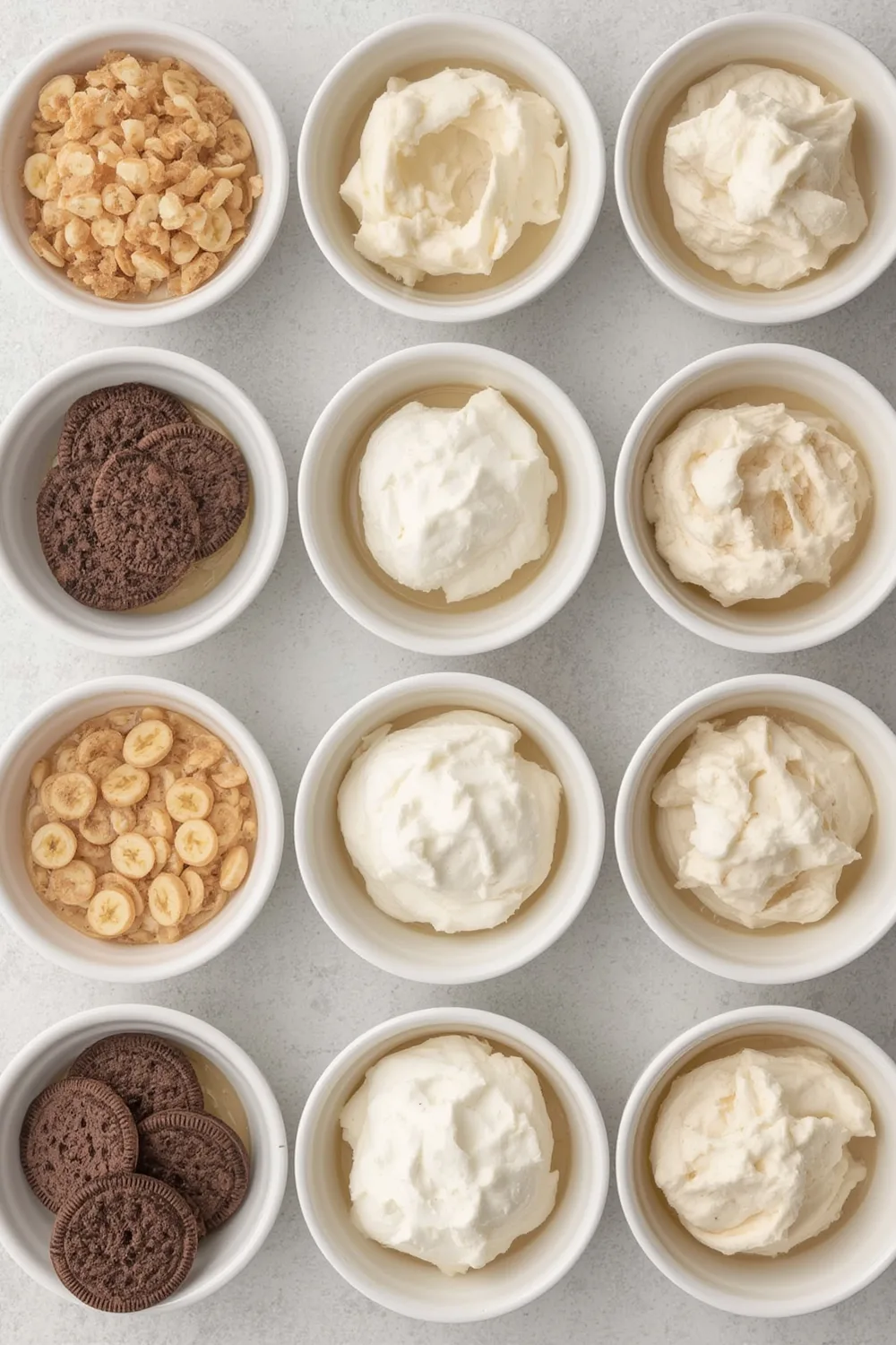 Banana Pudding Parfait Cups – Layered pudding, cookies, and whipped cream.
