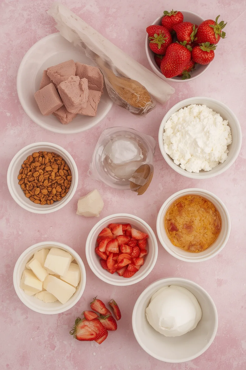 Pink Vintage Aesthetic Strawberry Cake