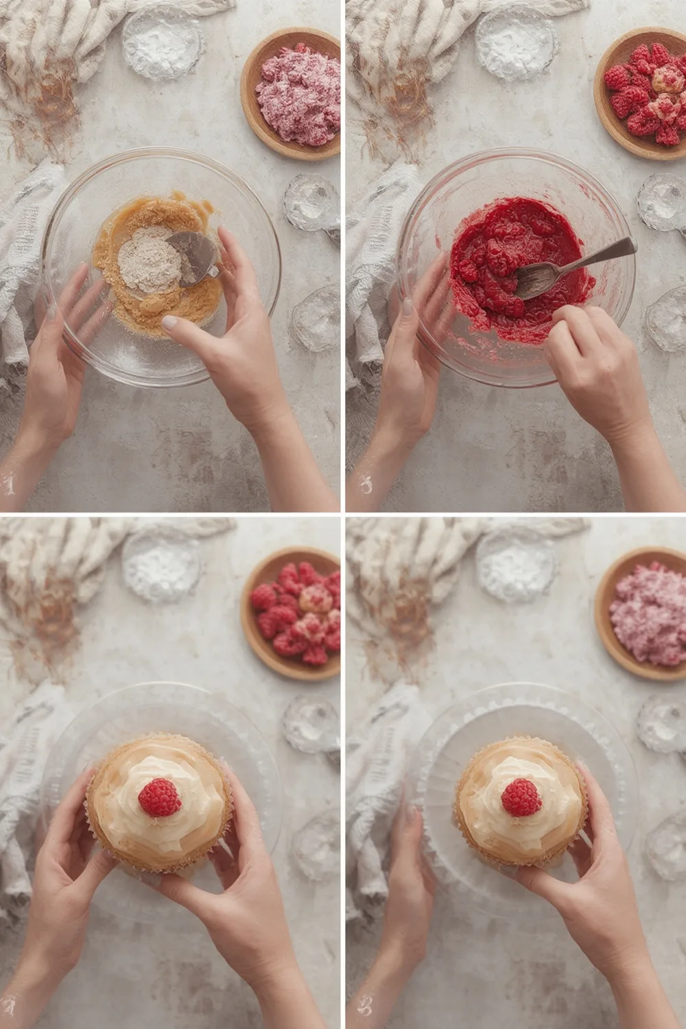 Raspberry Rose Cupcakes